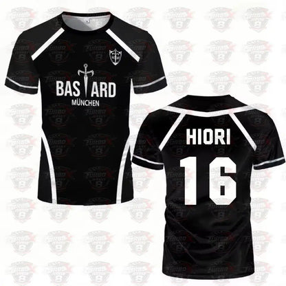 Blue Lock: Anime Shirt Black And White Maillot Men's Football T-shirt Kaiser Isagi Training Breathable Sports Men's T-shirt