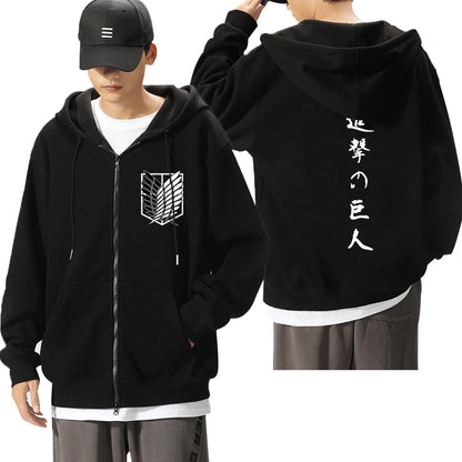 Attack On Titan: Levi Graphic Printed Hooded Plus Size Sweatshirt Harajuku Unisex Zipper Jacket