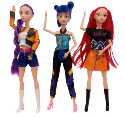 KPop Demon Hunters: Rumi Anime Figure HUNTRX Mira Zoey Action Figure Model Changeable Outfits Ornament Figurines Holiday Gifts