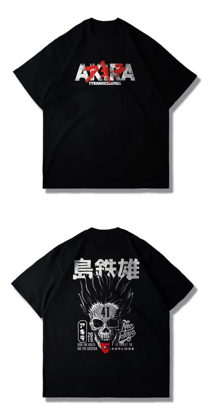 Akira: Short Sleeve T-shirt Fashion Brand Men's and Women's Motorcycle Summer Cotton T-shirt
