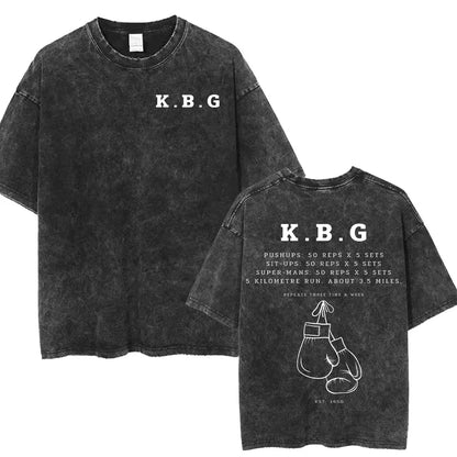 Anime Ippo Makunouchi Manga Graphic Print T-shirt Retro Washed Cotton Oversized Men Women Summer Harajuku Fashion Casual New Tee