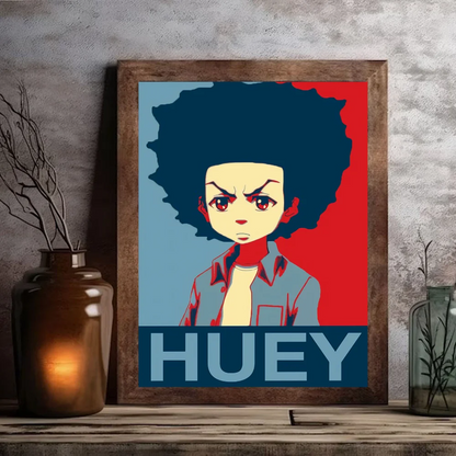 The Boondocks: Huey Freeman  Classic Anime Poster Fancy Wall Sticker for Living Room Bar Decoration Decor Art Wall Stickers