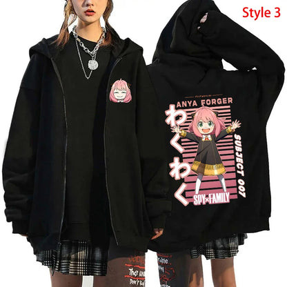 Spy x Family: Anya Forger Printed Zipper Hooded Fashion Women Men Zip Sweatshirt Casual Sport Hoodie Long Sleeve Top