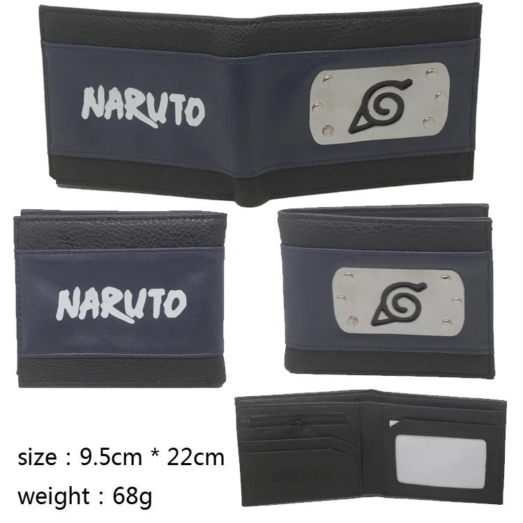 Naruto: Sasuke Cartoon PU Wallet Creative Simple Foldable Coin Purse Multifunctional Card Boys Gift