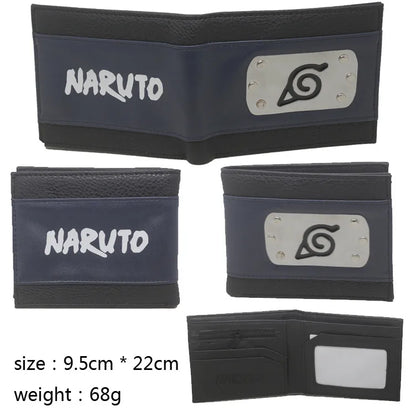 Naruto: Sasuke Cartoon PU Wallet Creative Simple Foldable Coin Purse Multifunctional Card Boys Gift
