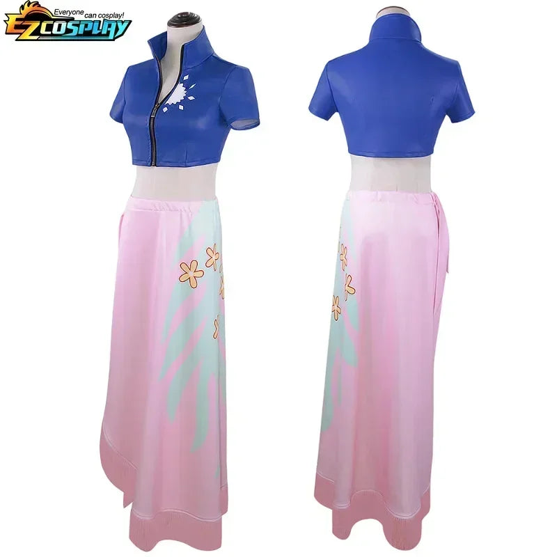 One Piece: Anime une pièce Nico Robin Cosplay Costume haut et Wrap Skirfor femmes une pièce Anime Nico Robin tenue robe