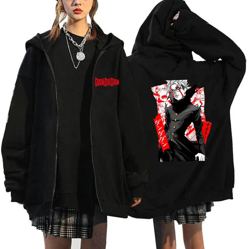 Dandadan: Okarun Zip Up Hoodies Style Youthful Manga Anime Printed Sweatshirt Design Designer Female Hoodie Zipper Funny