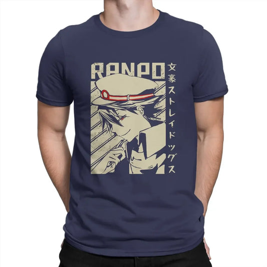 Bungou Stray Dogs: T-Shirt Round Neck  Tees  Ranpo Edogawa T Shirt  Short Sleeve Clothes Graphic