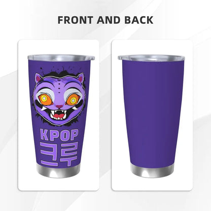 KPop Demon Hunters - Derpy  Insulated Tumbler with Lid Vacuum Thermal Mug Outdoor Travel Car Bottle Cup, 20oz
