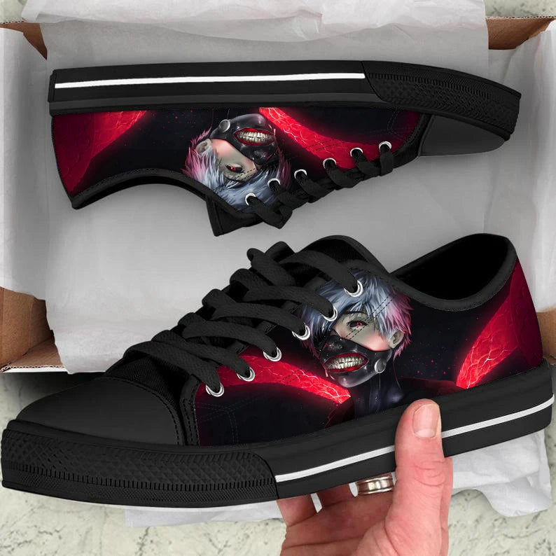 Tokyo Ghoul :Volume 4 Pattern Anime Classic Low Style Casual Sneakers Canvas Fashion Breathable Mens Womens Shoes Lace-up shoe