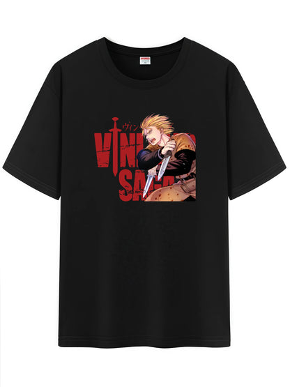 Vinland Saga: Unisex Japanese Pattern T-Shirt,  Character Graphic Short Sleeve Regular Fix Tee Shirt