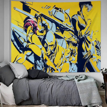 Cowboy Bebop: Anime Hanging Bohemian Tapestry Hanging Tarot Hippie Wall Rugs Dorm Home Decor