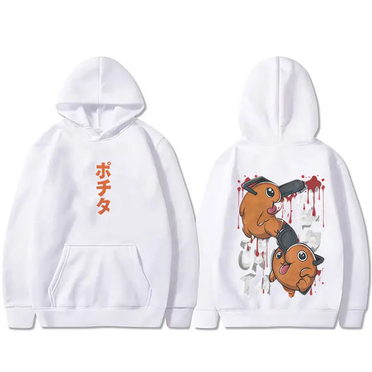 Chainsaw Man: Denji Pochita Funny Graphic Hoodie Men Women Clothing Manga Oversized Hooded Sweatshirt Male Vintage Hoodies