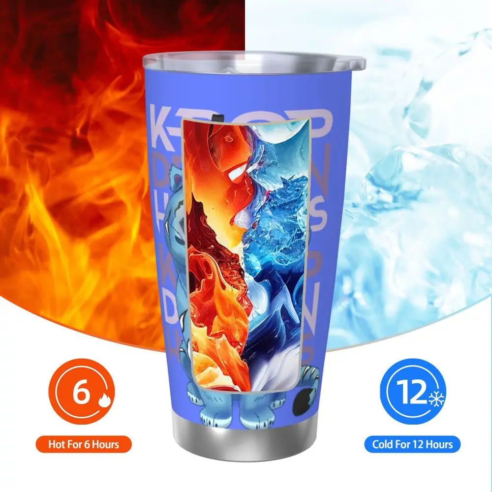 KPop Demon Hunters - Derpy  Insulated Tumbler with Lid Vacuum Thermal Mug Outdoor Travel Car Bottle Cup, 20oz
