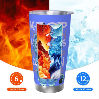 KPop Demon Hunters - Derpy  Insulated Tumbler with Lid Vacuum Thermal Mug Outdoor Travel Car Bottle Cup, 20oz