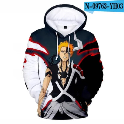 Bleach: Hoodies Long Sleeve Casual Hooded Streetwear Teenage Boy Clothes Oversized Hoodie pullover