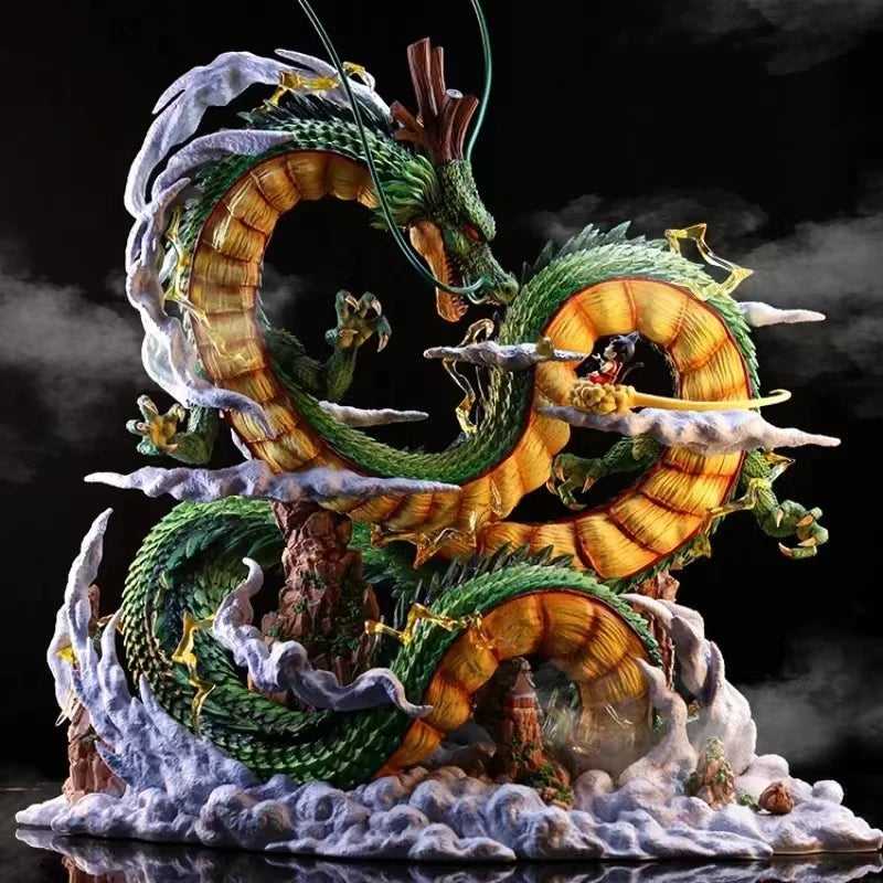 Dragon Ball: 24cm  Anime Figure Shenron Figure Goku And Shenron Figurine Model Pvc Statue Doll Collection Room Toy Gifts
