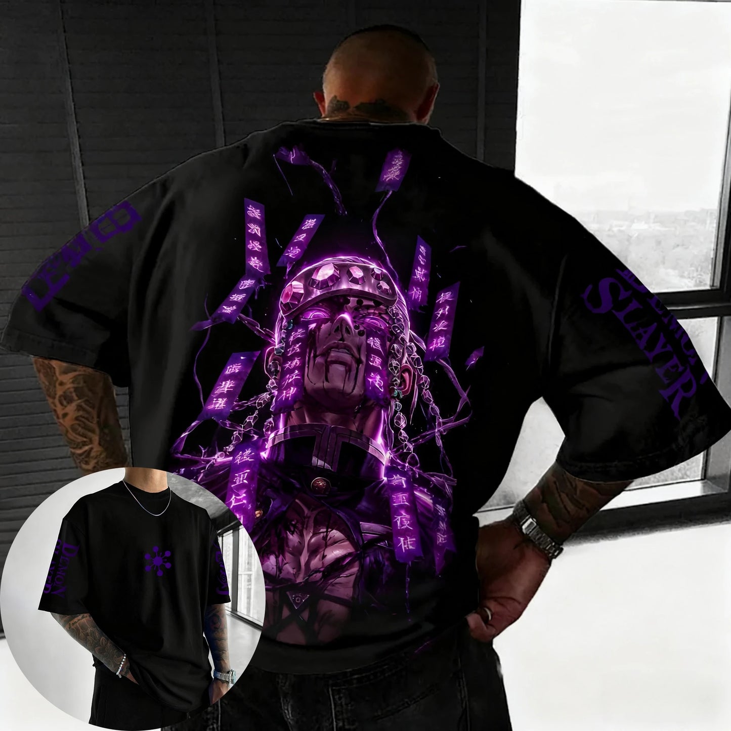 Demon Slayer: Anime Co Branded T-shirt Summer Men's and Women's New Large Harajuku Casual Loose Parent Child Short Sleeve Top