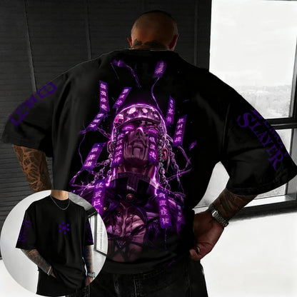 Demon Slayer: Anime Co Branded T-shirt Summer Men's and Women's New Large Harajuku Casual Loose Parent Child Short Sleeve Top