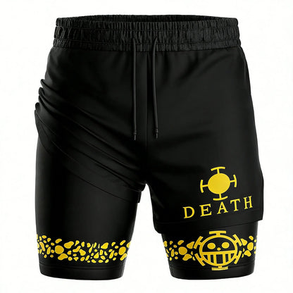 One Piece: Mesh Double-layer Shorts Streetwear Anime Summer 2026 New Y2k Casual Running Gym Workout Quick-drying Pants