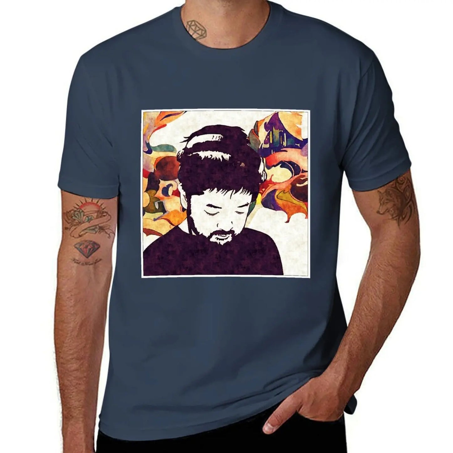 Samuari Champloo: Nujabes Plain (Color) T-Shirt Work Utility Casual Tee Shirt