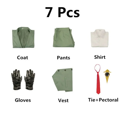 Spy x Family: Loid Forger Cosplay Costume Set Men Light Green Suit Twilight Outfit Shirt Pants Vest Red Tie Halloween