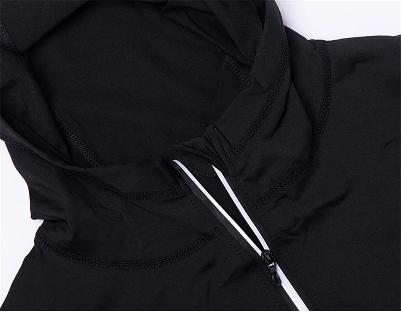 Baki: Print Fitness Running Jackets for Men Sports Athletic Hooded Coats Quick Dry Stretch Outwear Long Sleeve Zip Up Tops