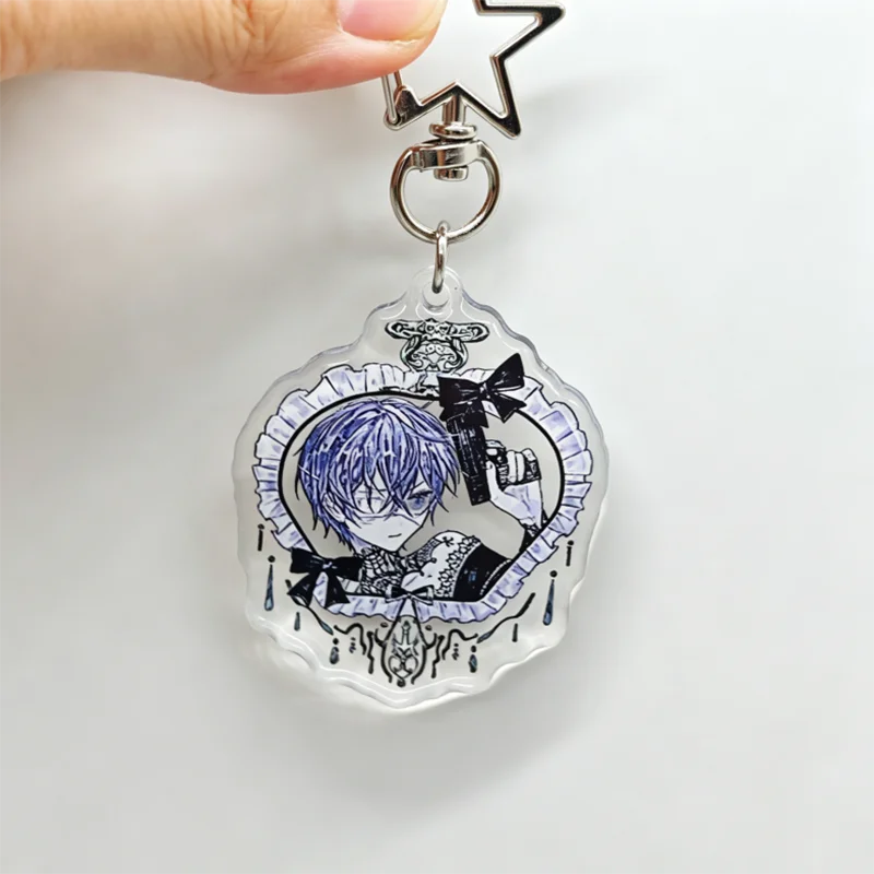 Black Butler: Ciel Phantomhive Elizabeth Midford Cosplay Keychain Acrylic Pendant Keyring 1 Pair Key Chain Bag Accessories