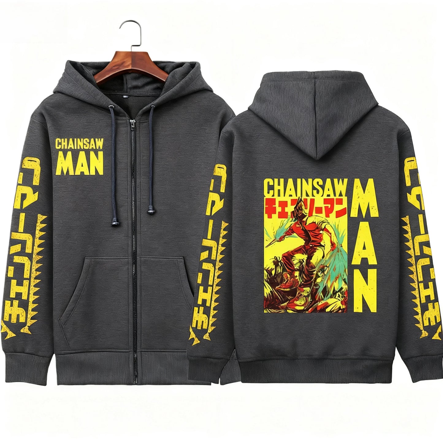 Chainsaw Man: Men's and Women's Zipper Coats Hoodies Sweaters Long-sleeved Jackets Denji Anime Spring and Autumn New Trendy Tops