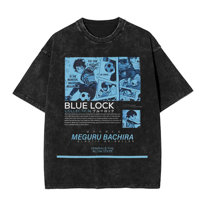 Blue Lock: ISAGI YOICHI T Shirt Printed Cotton Washed  Retro T-Shirts