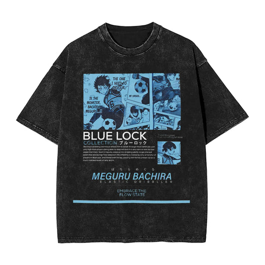 Blue Lock: ISAGI YOICHI T Shirt Printed Cotton Washed  Retro T-Shirts