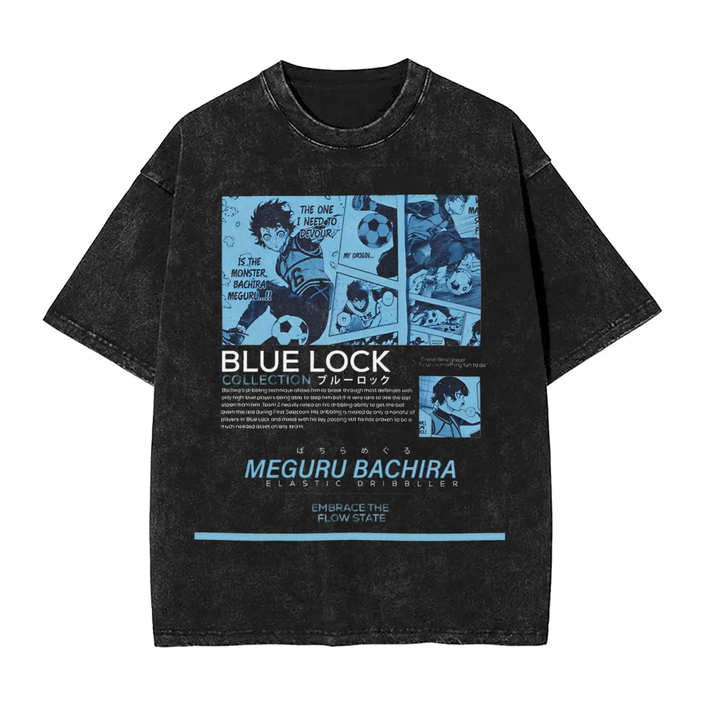 Blue Lock: ISAGI YOICHI T Shirt Printed Cotton Washed  Retro T-Shirts