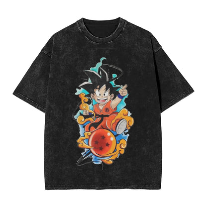 Dragon Ball: 2026 Master Roshi  Printed T-shirt Men's and Women's Washed T-shirt High Quality Vintage Cotton T-shirt Harajuku Tops