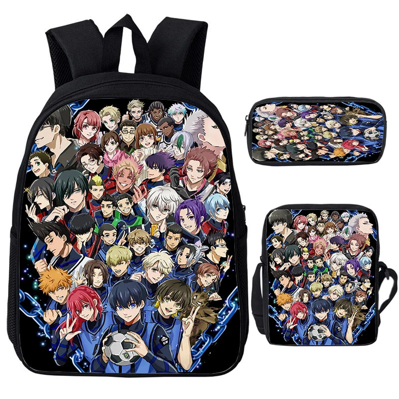 Blue Lock: Isagi Yoichi Backpack Shoulder Bag Pencil Case 3Pcs Set Waterproof Boys Girls Students School Bags Child Bookbag