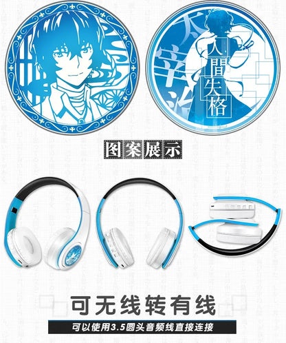 Bungo Stray Dogs: HEADPHONES  game Dazai Osamu cosplay wireless Bluetooth headset Nakahara Chuya comfortable stereo foldable gaming headphone