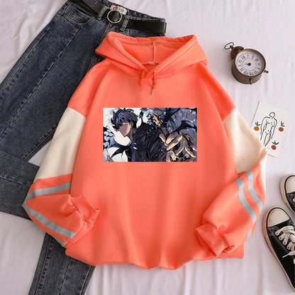 Solo Leveling: Hoodies Oversized Streetwear Long Sleeves Korean Style Popular Classic Simple
