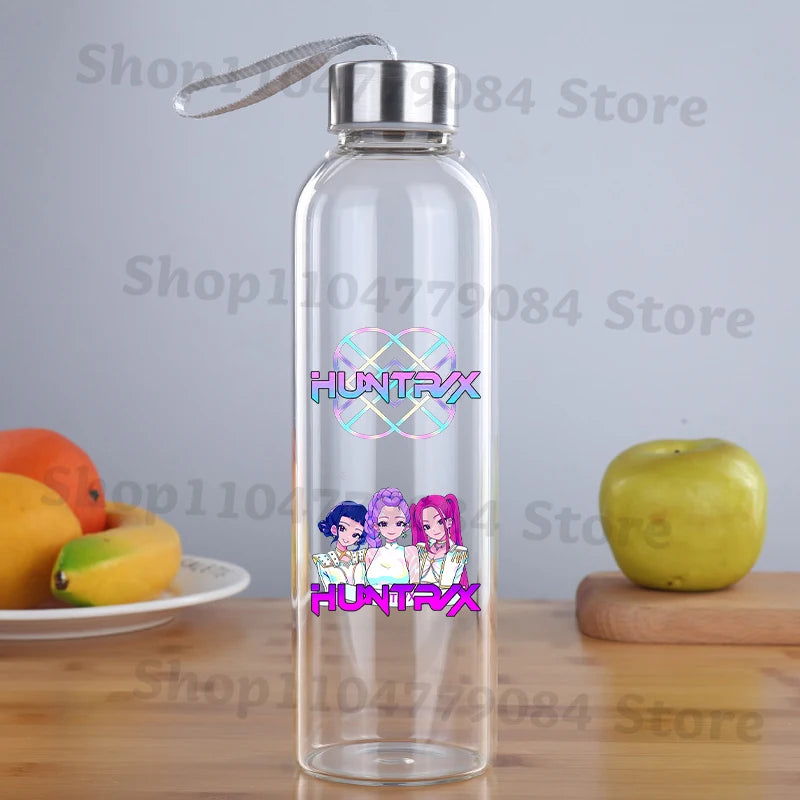 KPop Demon Hunters: Transparent Water Cup for Men Women Anime Cartoon Simple Cups Students Portable Fashion Water Bottle Gifts