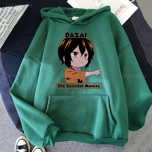 Bungo Stray Dogs: Osamu DAZAI Hoodie Anime Print Manga Kawaii Graphics Hooiharajuku