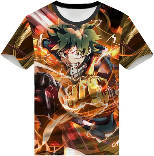 My Hero Academia: 3D Print T-Shirt Cosplay Costume Short Sleeve Pullover Tee Top Shirts