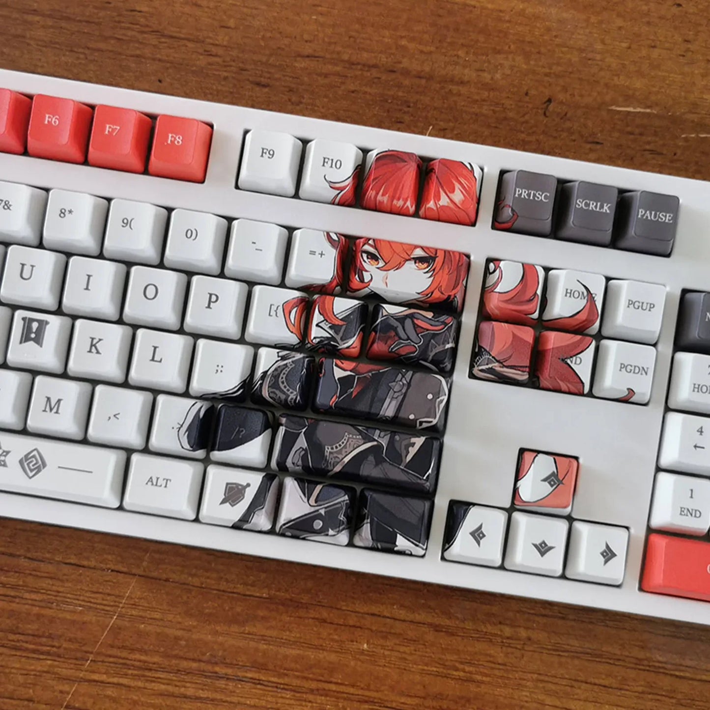 Genshin Impact: ZHONGLI Klee Pbt Material Keycaps Set for ANSI 61 87 104 108 keys Mechanical Keyboard Oem Profile Only KeyCaps