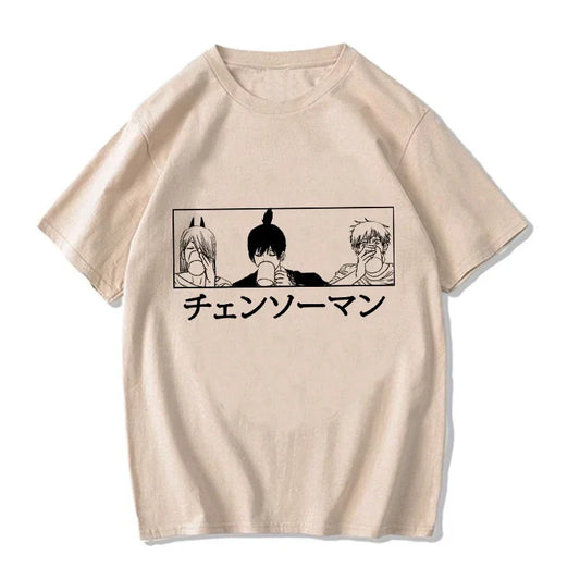 Chainsaw Man:  T Shirt Cartoon Pochita T-shirt Makima Harajuku Graphic Tees Clothing Tops Tshirt Manga
