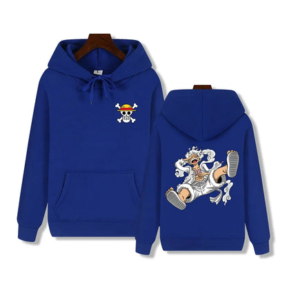 One PIece: Men' Spring and Autumn Anime One Piece Funny Printed Top Outdoor Fashion Hoodie