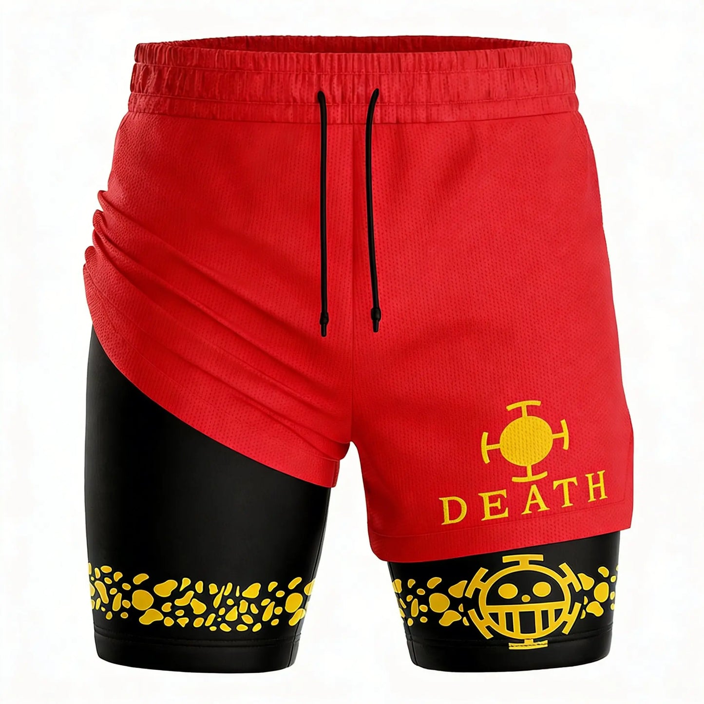 One Piece: Mesh Double-layer Shorts Streetwear Anime Summer 2026 New Y2k Casual Running Gym Workout Quick-drying Pants