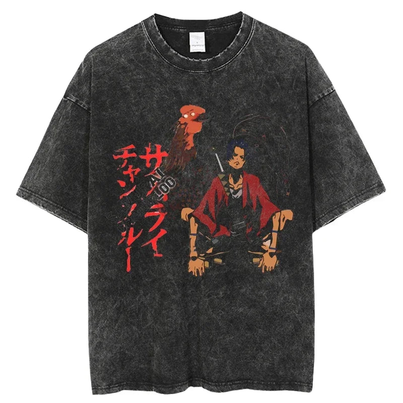 Samurai Champloo :T-Shirt Print T Shirt Fashion Hip Hop T-Shirts Streetwear Summer Casual Tops Unisex