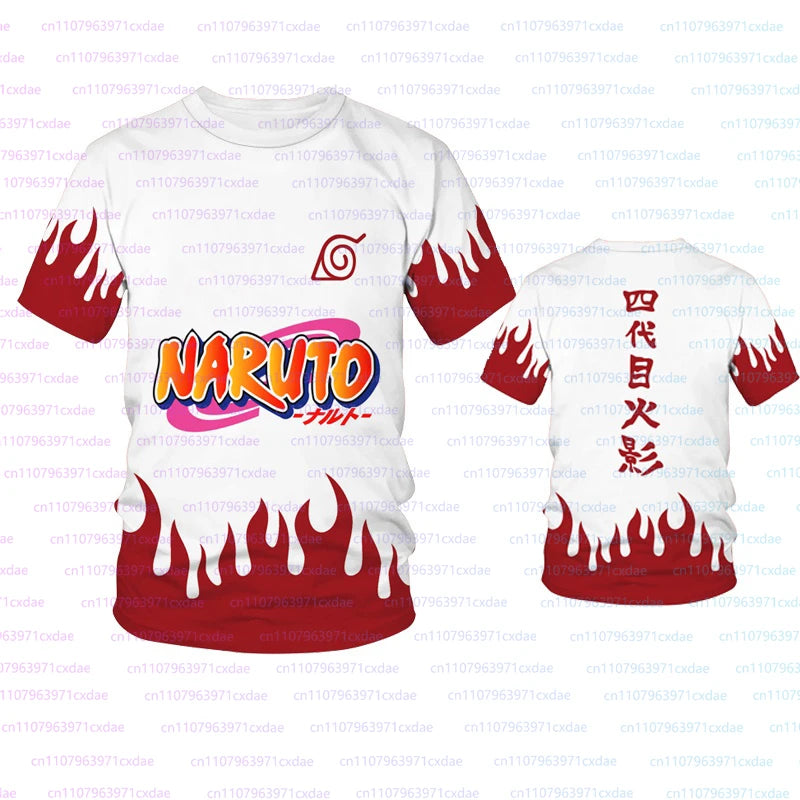 Naruto: Popular Cartoon Anime 3D Print Clothing Men Fashion Cosplay T-shirts Casual Breathable Short Sleeve Fourth Hokage Tees