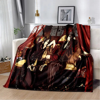 Cartoon Black Butler Anime 3D Blanket,Soft Throw Blanket for Home Bedroom Bed Sofa Picnic Travel Office Rest Cover Blanket Kids