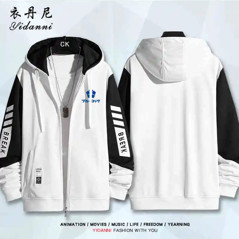 Blue Lock:  Mikage Reo Isagi Yoichi Nagi Seishiro Cosplay Jacket Zipper Hoodie Women Men Fashion Hooded Coat Couple Tops Gift