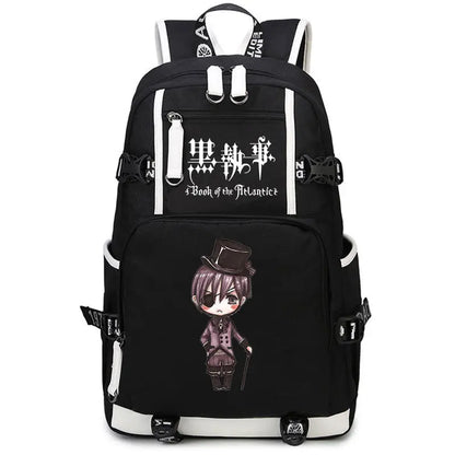 Black Butler: USB Backpack Book Bag Casual Travel Computer Men Women Girl Boys Cosplay Bag Schoolbag Laptop Bags