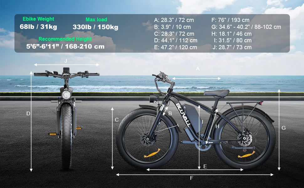 Yowamishi Pedal: BLVALL B1 48V 2000W Full Suspension E-Bike CE Certified 26 Inch Fat Tires Hidden Dual Battery Snow Beach Electric Bicycle