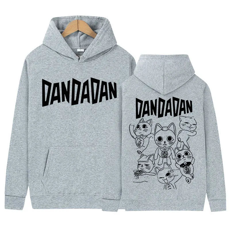 Dandadan: Okarun Dan Da Dan Graphic Hoody Funny Cat Style Men Women Fleece Sweatshirt Y2K Vintage Harajuku Hoodies